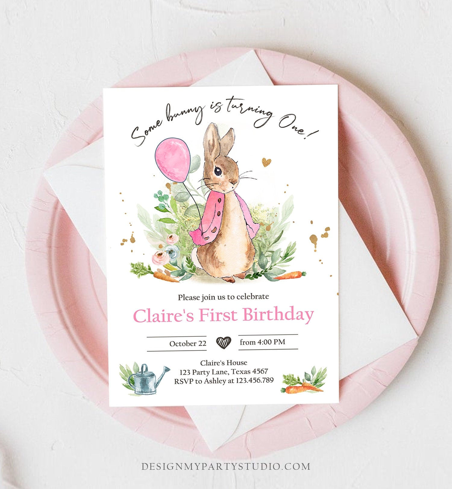 Bunny Rabbit Party Invitations Bunny Birthday Invitations