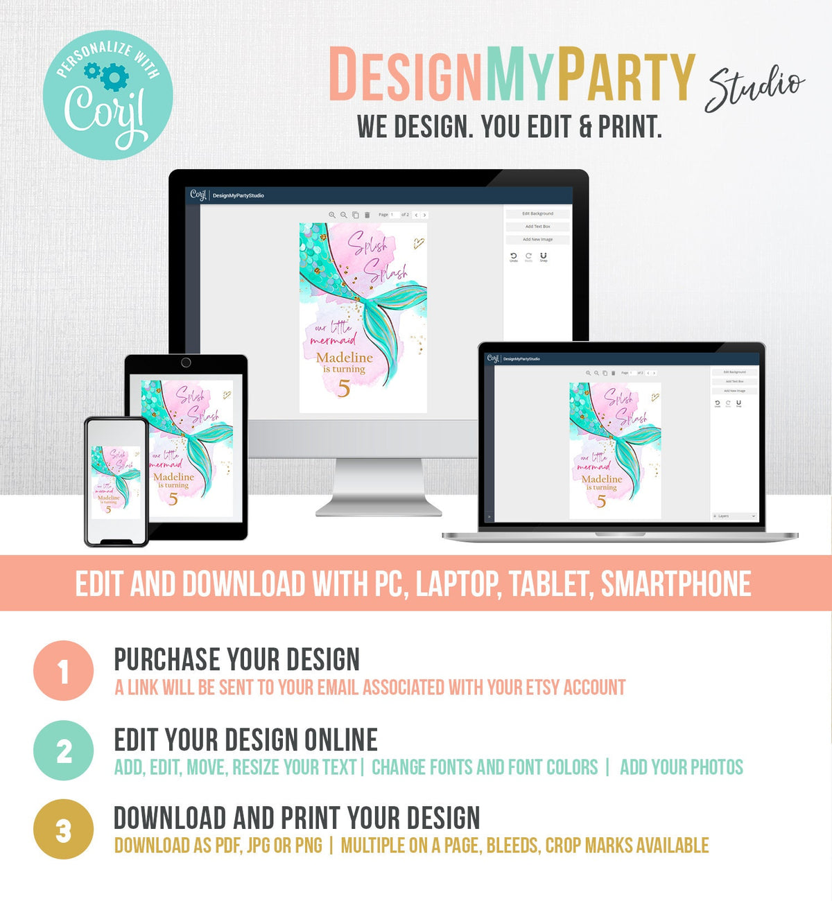 Editable Mermaid Capri Sun Labels Juice Pouch Labels Mermaid Birthday Party Girl Pink Green Teal Under The Sea Corjl Template Printable 0403