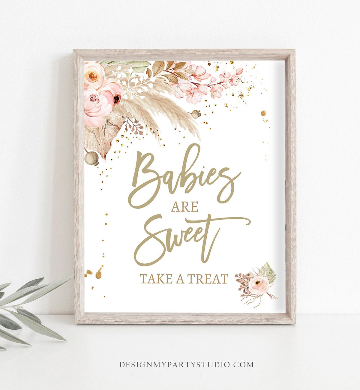 Babies Are Sweet Take A Treat Sign Pampas Grass Baby Shower Sign Gender Neutral Boho Bohemian Tropical Desert 8x10 Download PRINTABLE 0395