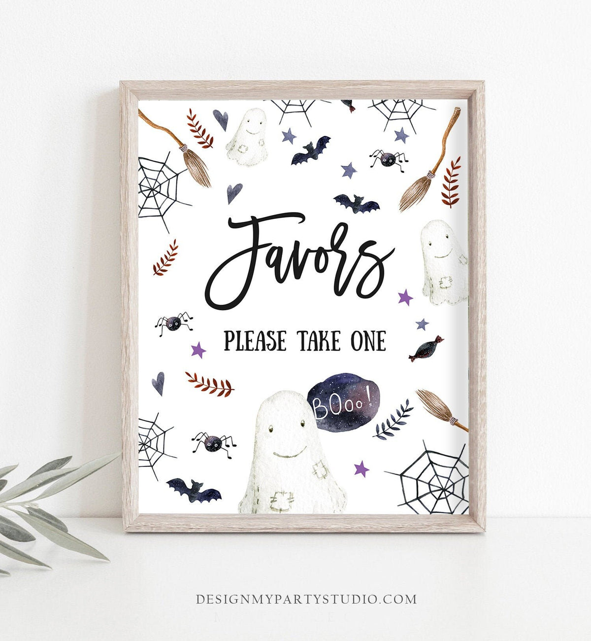 Halloween Favors Sign Halloween Baby Shower Sign Treats Table Little Boo Fall Baby Shower Ghost Sign Gender Neutral Birthday PRINTABLE 0199