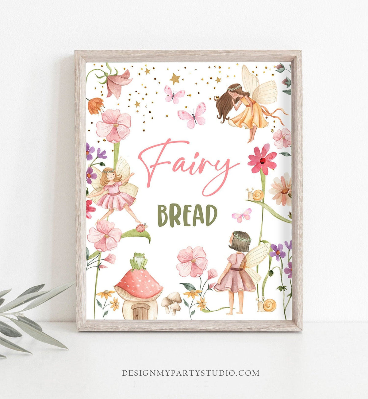 Fairy Bread Sign Fairy Birthday Party Sign Fairy Food Table Decor Magical Fairy Garden Tea Party Girl Table Sign Decorations PRINTABLE 0406