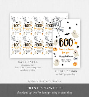 Editable Halloween Favor Tags Boo Gift Tags Costume Party Trick Or Treat Favor Tags Birthday Party Download Printable Template Corjl 0418