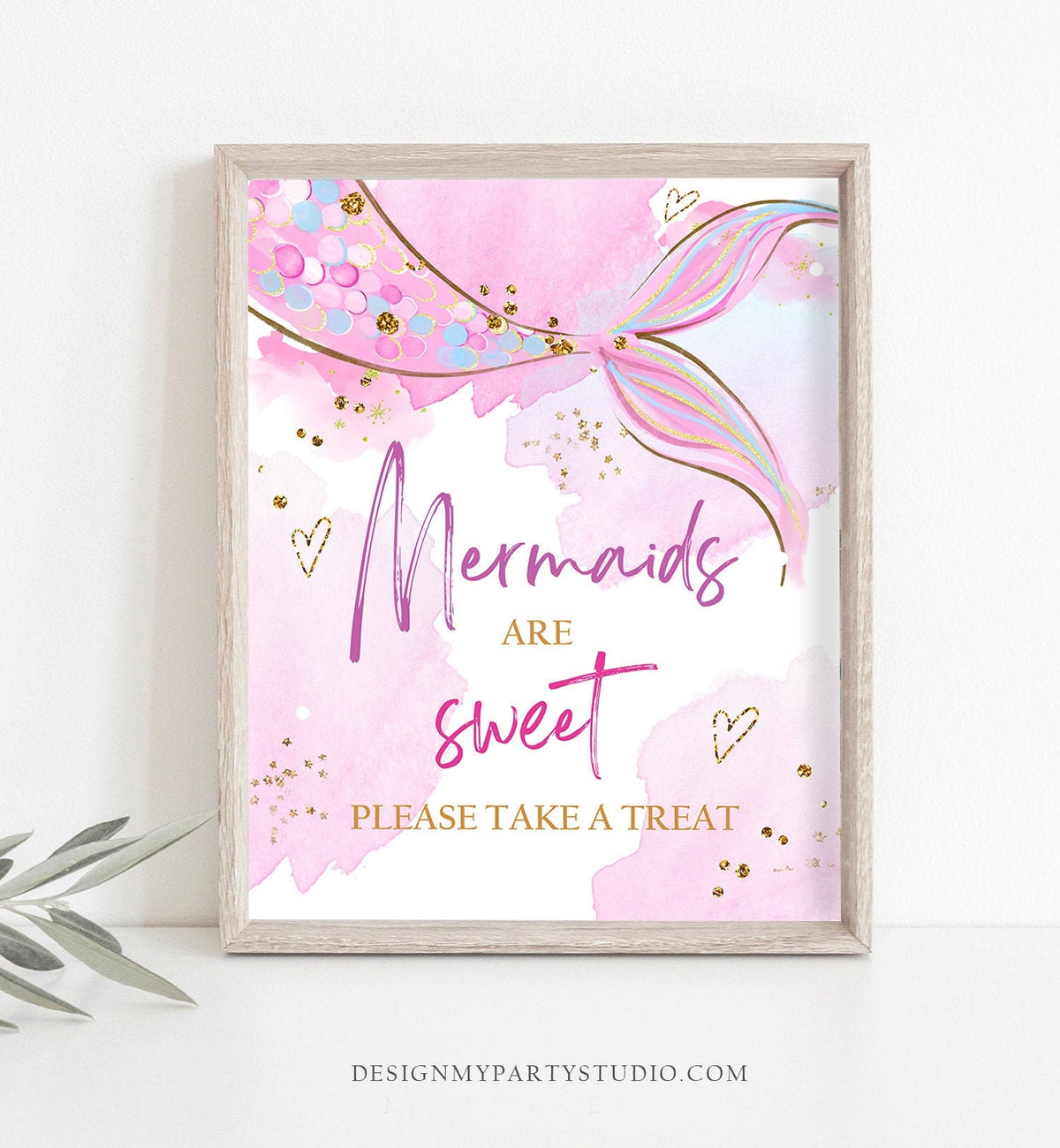 Mermaids are Sweet Sign Birthday Sign Table Decor Mermaid Take A Treat Sign Party Under The Sea Favors Instant Download PRINTABLE 0403