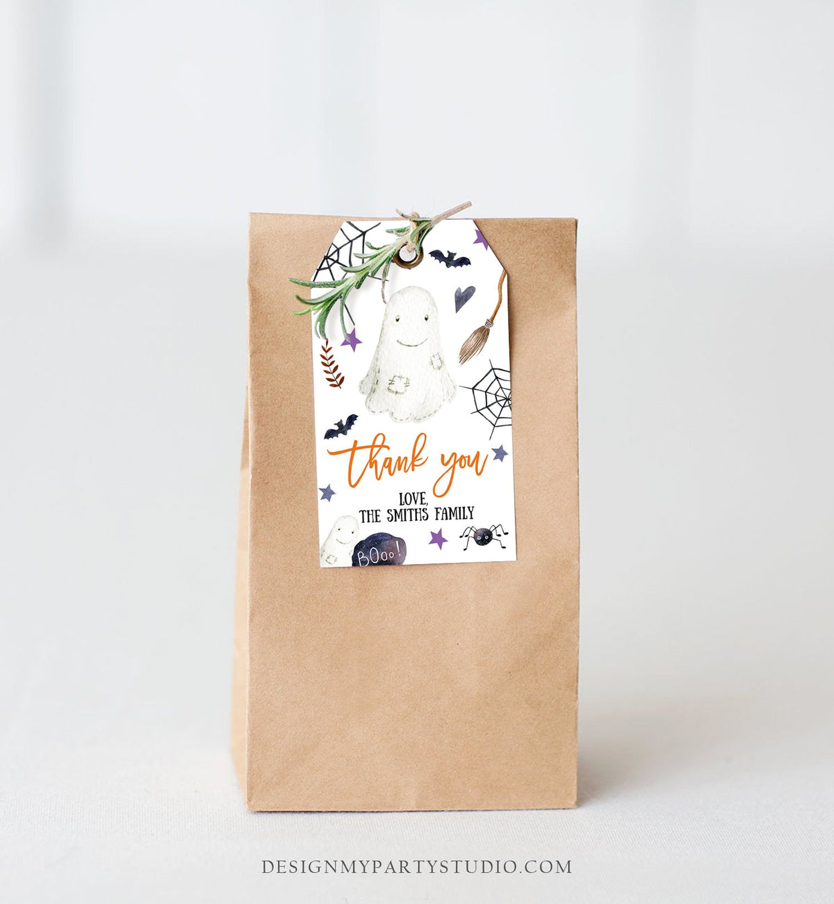 Editable Halloween Baby Shower Thank You Favor Tags Little Boo Cute Ghost Halloween Birthday Treat Download Printable Template Corjl 0199