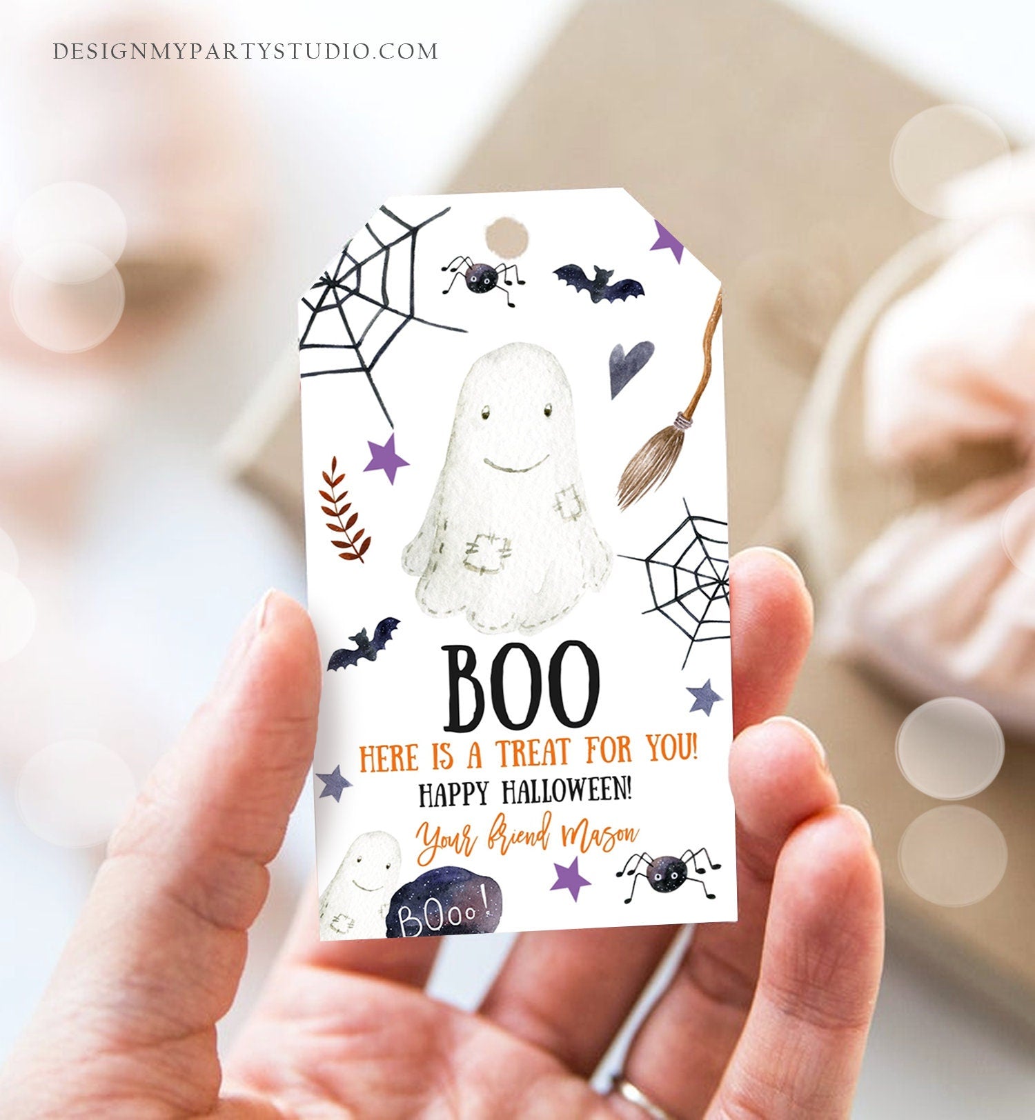 Editable Halloween Favor Tags Boo Gift Tags Costume Party Trick Or Treat Favor Tags Birthday Party Download Printable Template Corjl 0199