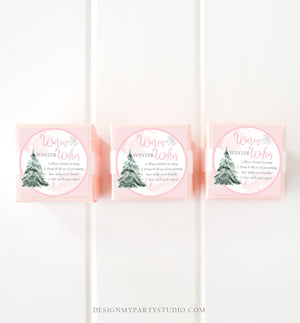 Editable Hot Chocolate Bomb Tags Bomb Instructions Hot Cocoa Tags Bomb Label Tree Pink Christmas Warm Winter Wishes Digital PRINTABLE 0363