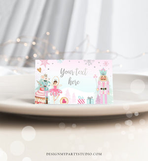 Editable Nutcracker Birthday Food Tent Cards Nutcracker Labels Girl Winter Party Place Cards Land of Sweets Printable Template Corjl 0352