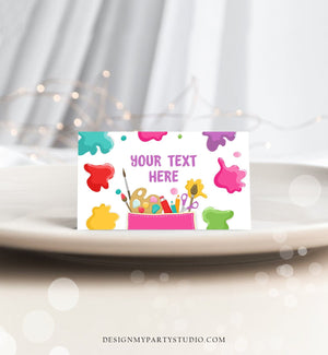 Editable Art Birthday Food Tent Cards Art Party Labels Painting Party Place Cards Girl Birthday Craft Party Printable Template Corjl 0319