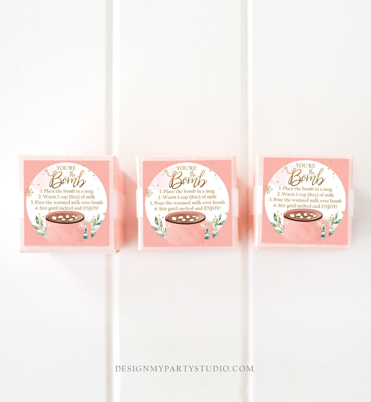 Editable Hot Chocolate Bomb Tags Bomb Instructions Cookies and Cocoa Favor Tags Winter Christmas You&#39;re The Bomb Digital PRINTABLE 0353