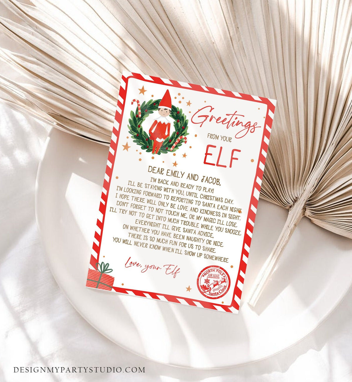 Editable Elf Arrival Letter Return Letter Christmas Elf I'm Back Elf Welcome Christmas Elf Letter From Your Elf Printable Template 0358