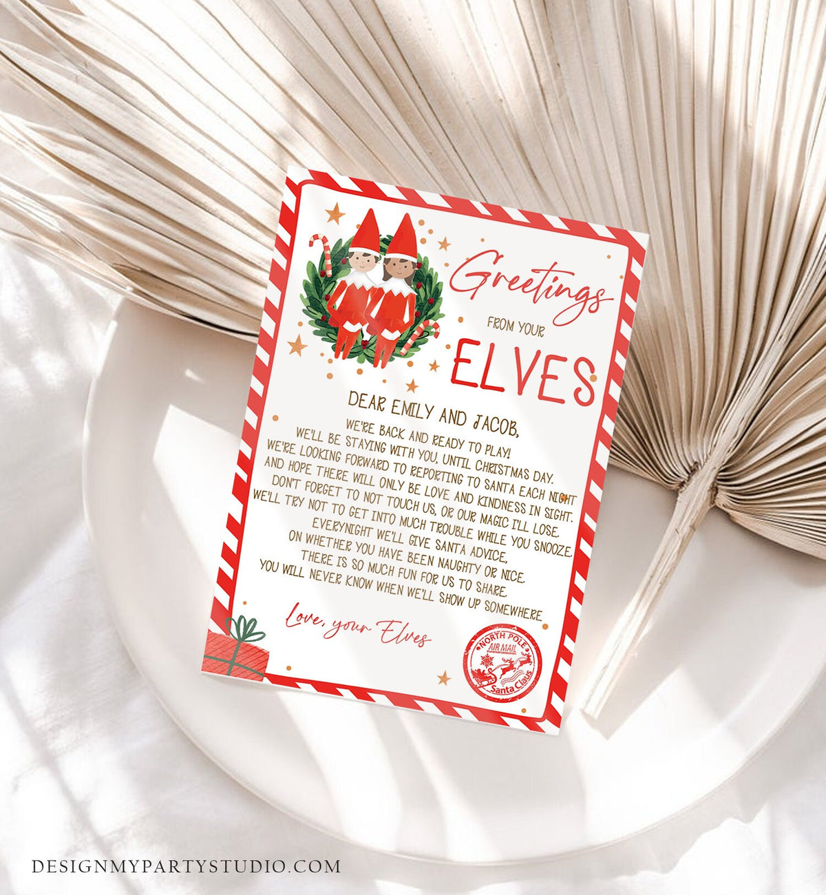 Editable Elf Arrival Letter Return Letter Christmas Elf We're Back Elf Welcome Hello Letter from Elves Boy and Girl Printable Template 0358