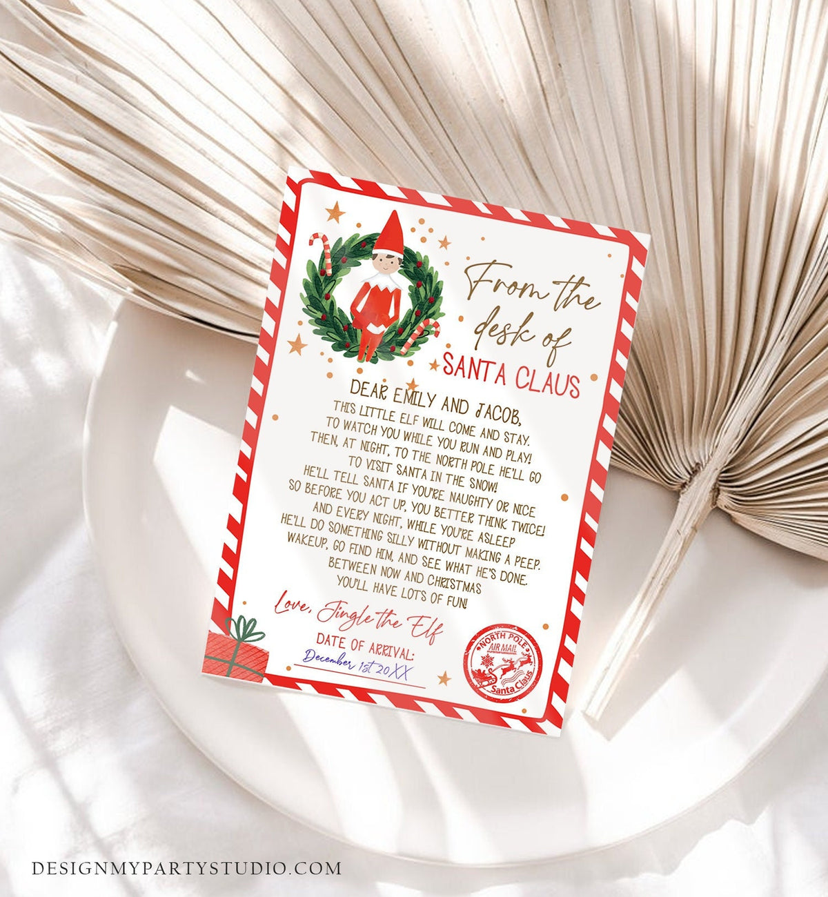 Editable First Time Elf Arrival Letter Return Letter Christmas Elf I'm Back Elf Welcome Christmas Elf Santa Claus Printable Template 0358
