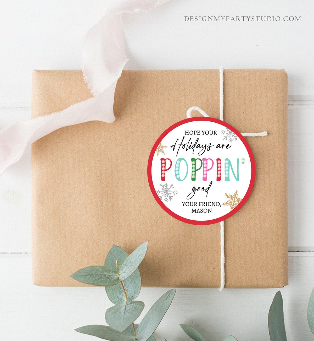 Editable Pop It Gift Tags Personalized Pop It Tag Christmas Teacher Holiday Favor Tags Winter School Merry Christmas Digital PRINTABLE 0443