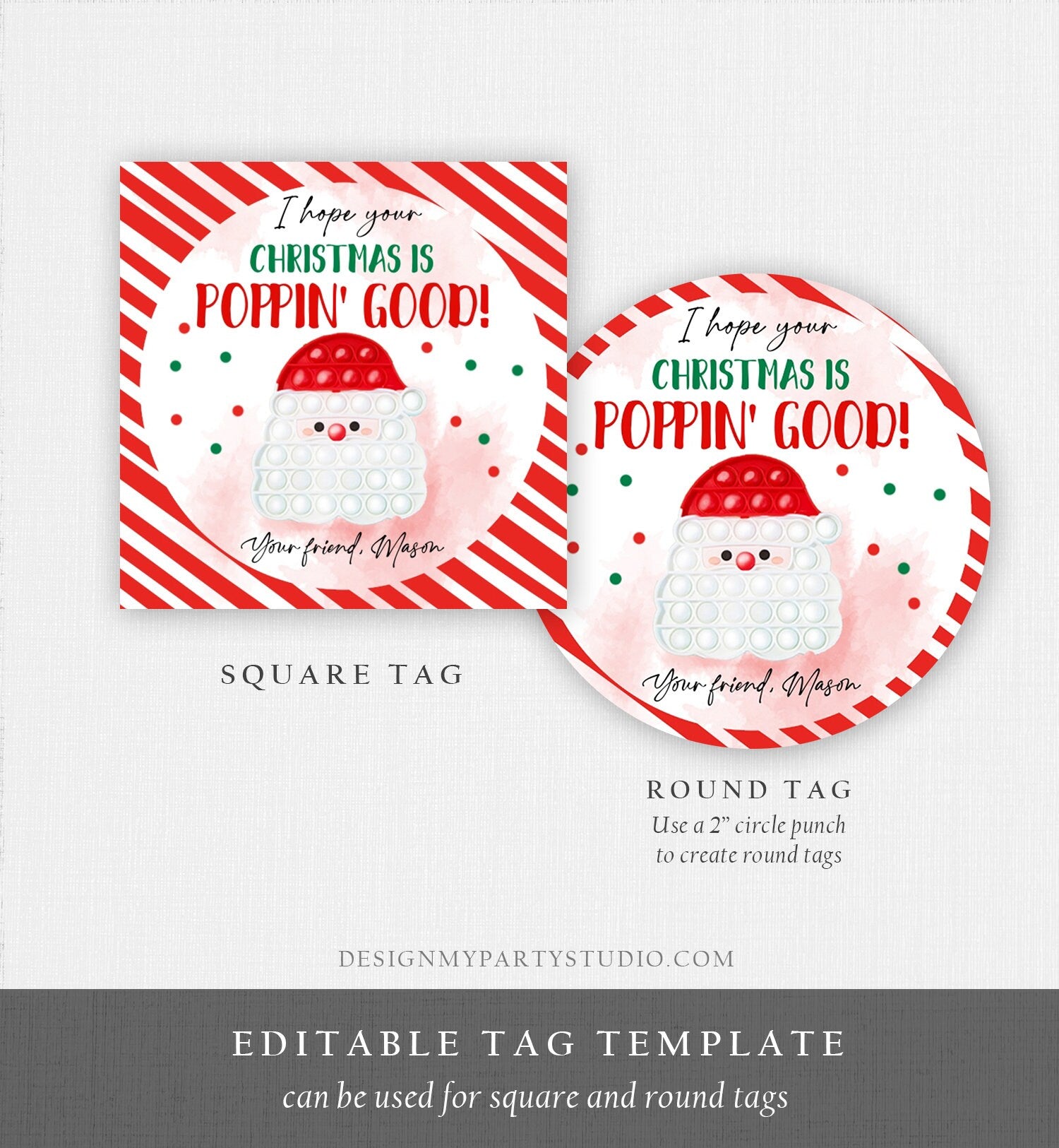 Secret Santa Gift Tags Christmas Favor Tags Printable Favor Tags Christmas  Tag Template Printable Gift Tags Holiday Favor Tags 