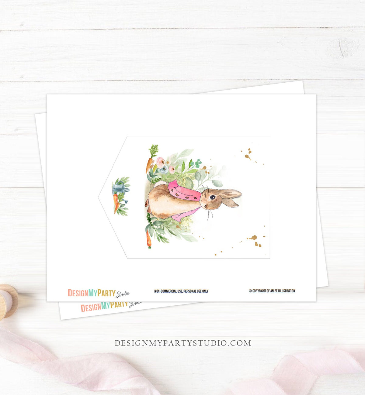 Flopsy Rabbit Baby Shower Birthday Banner A-Z Alphabet Numbers Banner Happy Birthday Banner Girl Pink Bunny Gold Decor Printable 0351