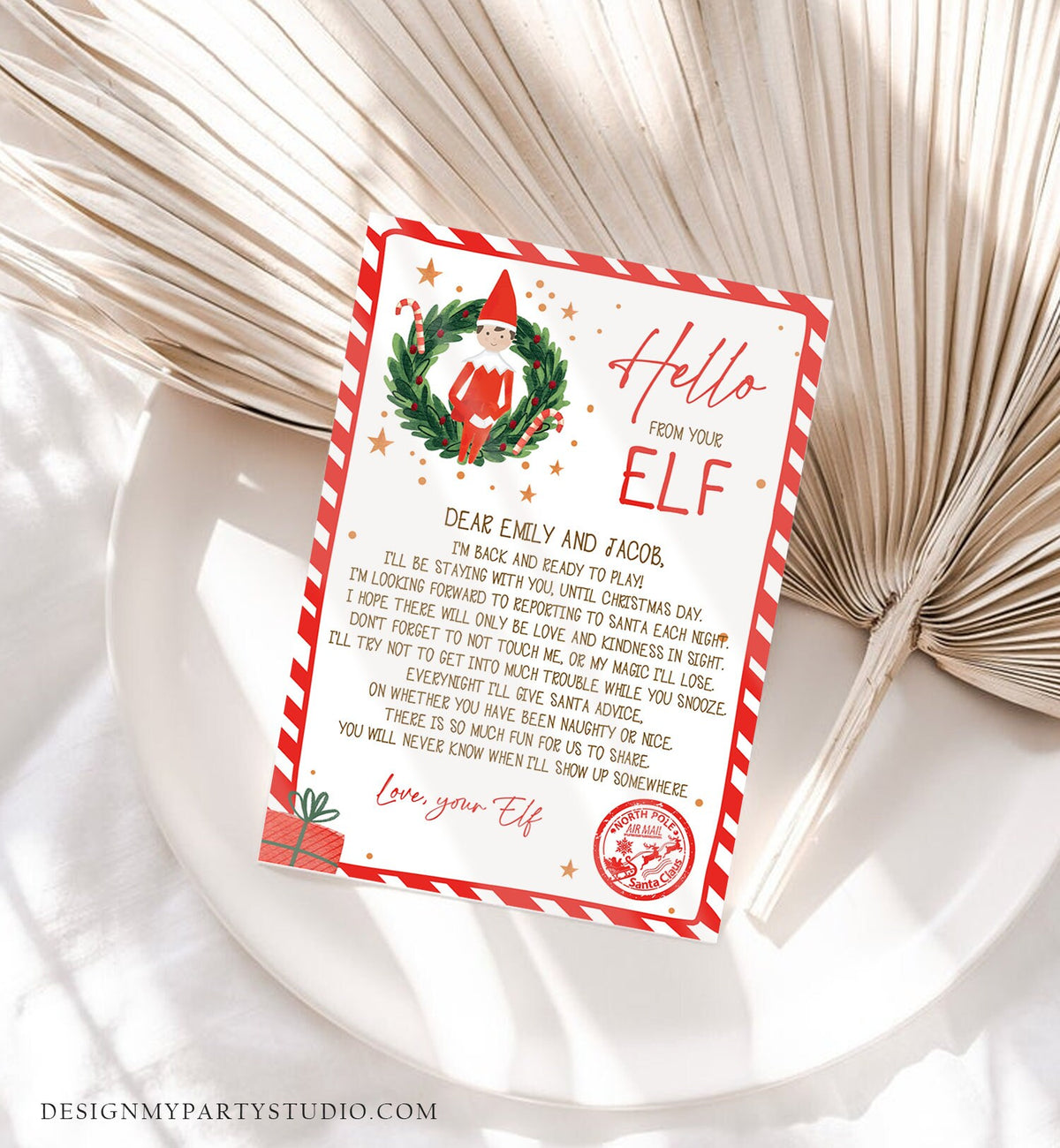 Editable Elf Arrival Letter Return Letter Christmas Elf I'm Back Elf Welcome Christmas Elf Letter From Your Elf Printable Template 0358