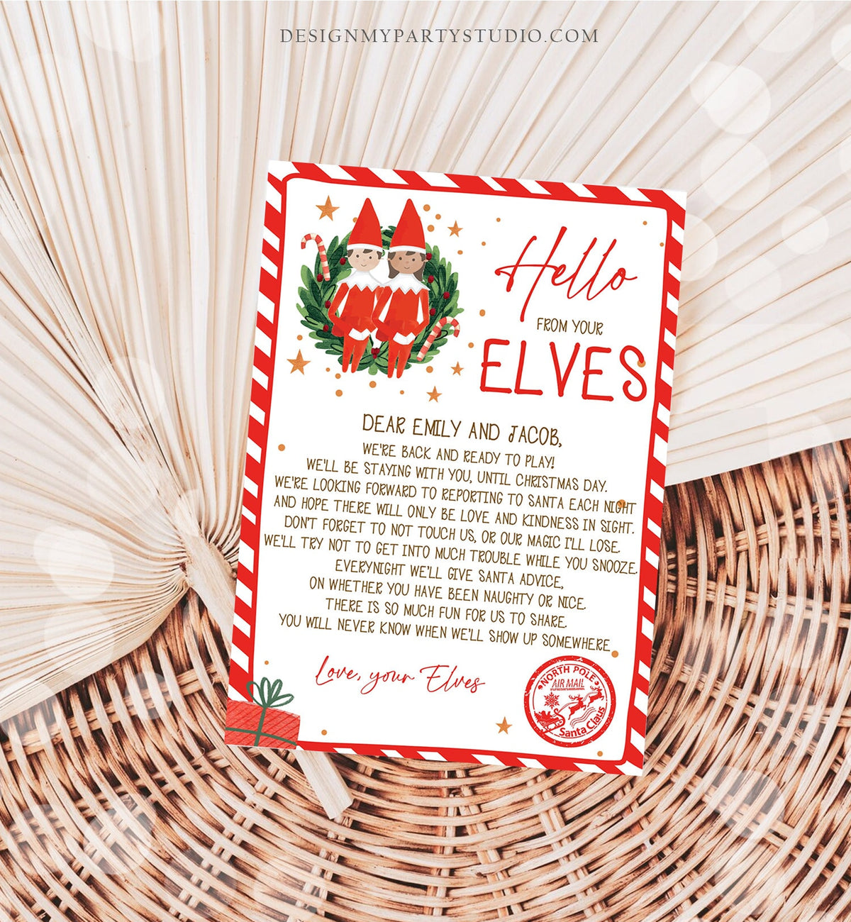 Editable Elf Arrival Letter Return Letter Christmas Elf We're Back Elf Welcome Hello Letter from Elves Boy and Girl Printable Template 0358