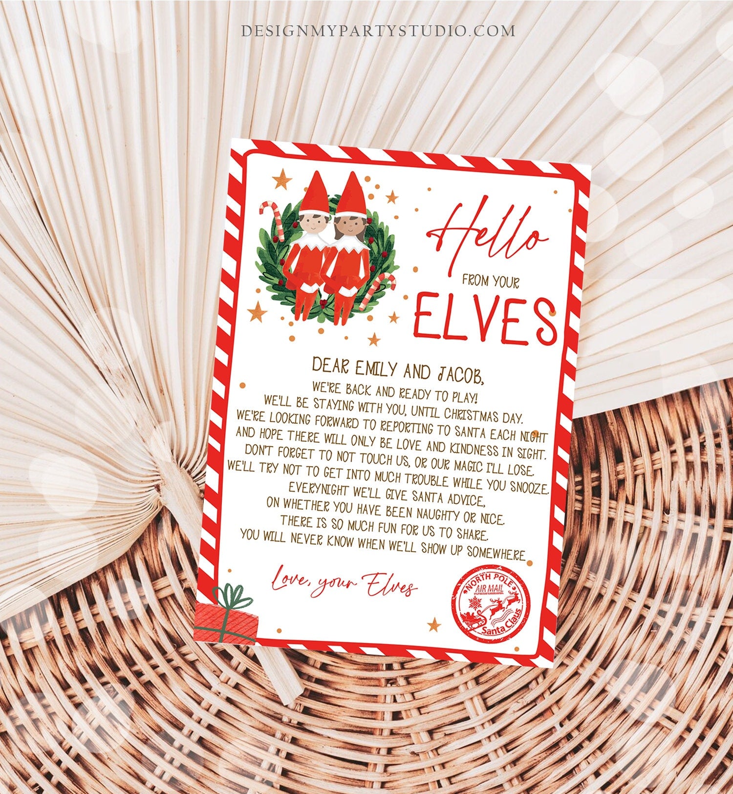 Editable Elf Arrival Letter Return Letter Christmas Elf We're Back Elf Welcome Hello Letter from Elves Boy and Girl Printable Template 0358