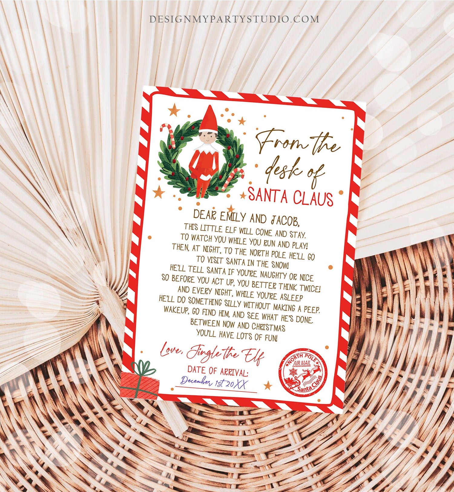 Editable First Time Elf Arrival Letter Return Letter Christmas Elf I'm Back Elf Welcome Christmas Elf Santa Claus Printable Template 0358