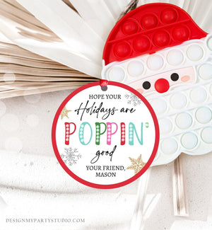Editable Pop It Gift Tags Personalized Pop It Tag Christmas Teacher Holiday Favor Tags Winter School Merry Christmas Digital PRINTABLE 0443