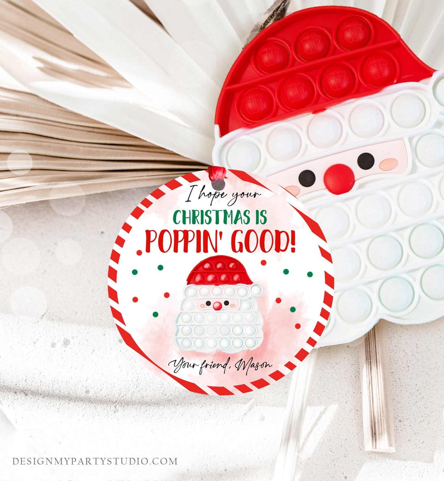 Editable Pop It Gift Tags Personalized Pop It Tag Christmas Teacher Holiday Favor Tags Winter School Kids Christmas Digital PRINTABLE 0443