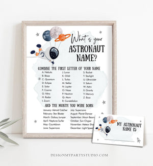 Editable What Is your Astronaut Name Game Outer Space Birthday Game Galaxy Birthday Party Activity Boy Rocket Template Printable Corjl 0366