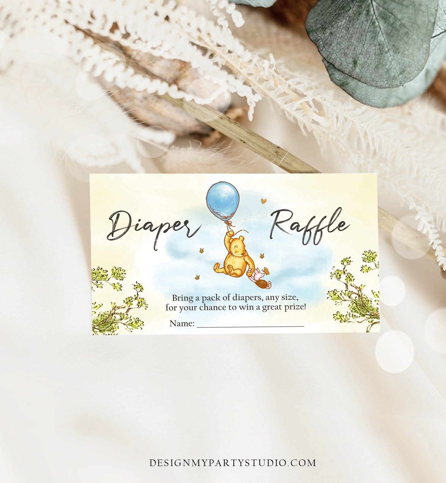 editable-diaper-raffle-ticket-winnie-the-pooh-diaper-game-card-classic-design-my-party-studio for Diaper Raffle Inserts For Invitations Free Printable Editable Diaper Raffle Ticket Winnie The Pooh Diaper Game Card Classic - Design My Party Studio for Diaper Raffle Inserts For Invitations Free Printable