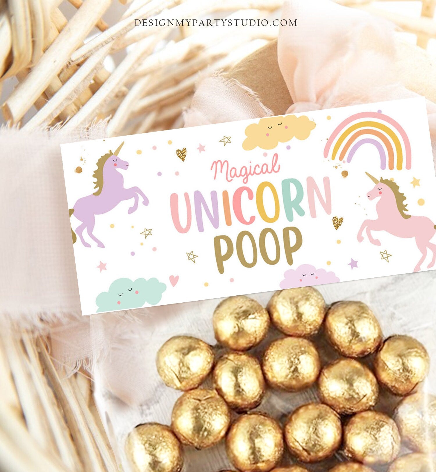 Printable Treat Bag toppers Unicorn Birthday Party Unicorn Poop Label - Design My Party Studio printable-treat-bag-toppers-unicorn-birthday-party-unicorn-poop-label-design-my-party-studio