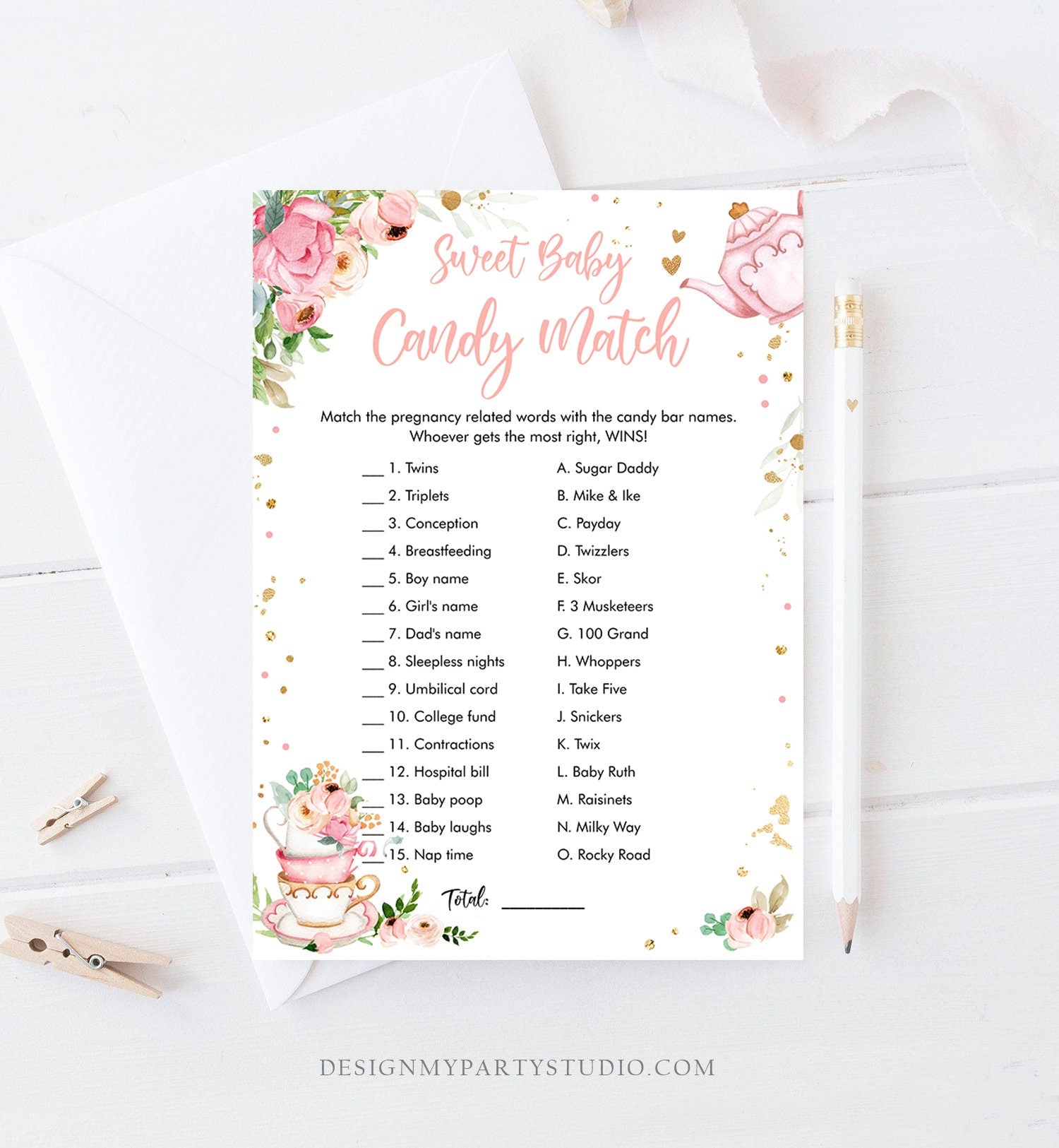 Printable Baby Shower Games Candy Bars