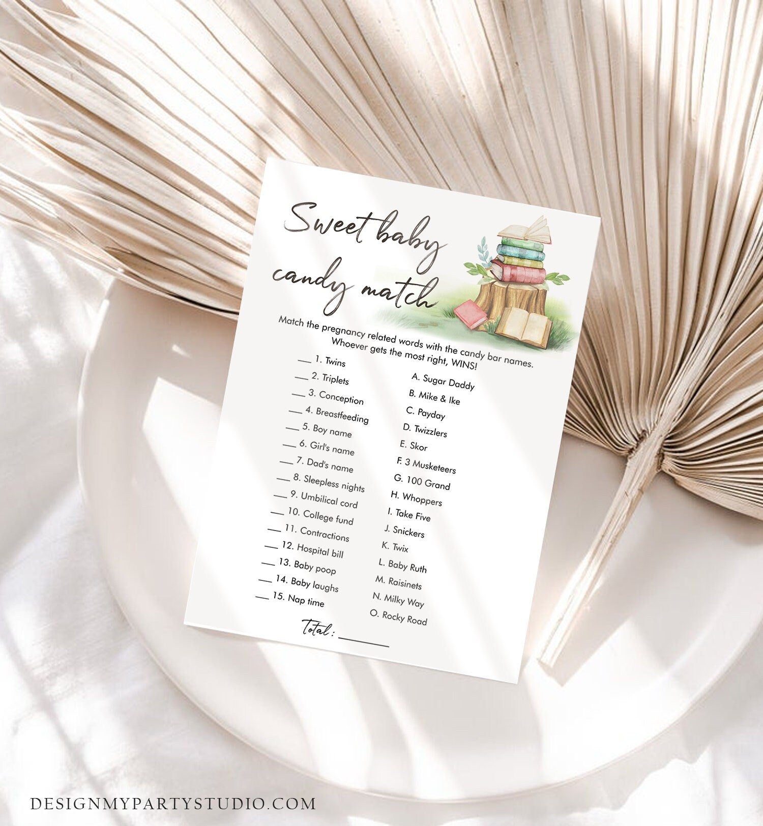 Editable Storybook Baby Shower Game Candy Match Baby Shower Game Book picture