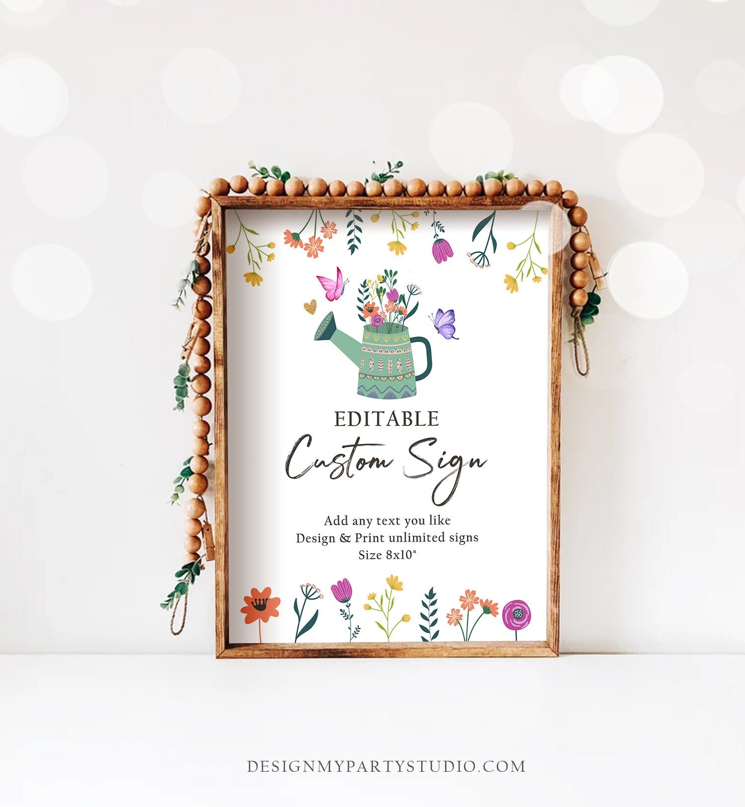 Editable Custom Sign Wildflower Sign Wildflower Birthday Boho Girl Table Decor Garden Party Bohemian 8x10 Instant Download PRINTABLE 0396