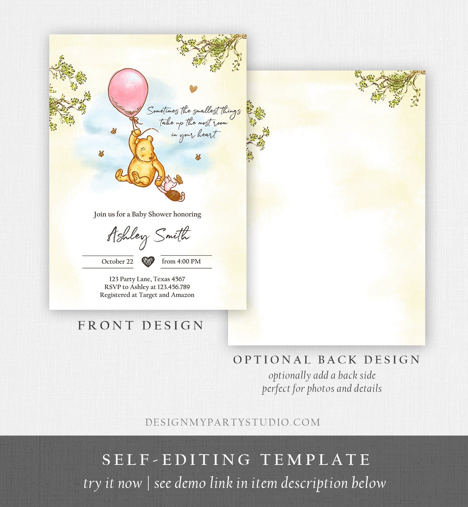 editable-winnie-the-pooh-baby-shower-invitation-bundle-girl-pink-diape-design-my-party-studio for Diaper Invitation Template Free Printable Editable Winnie The Pooh Baby Shower Invitation Bundle Girl Pink Diape - Design My Party Studio for Diaper Invitation Template Free Printable