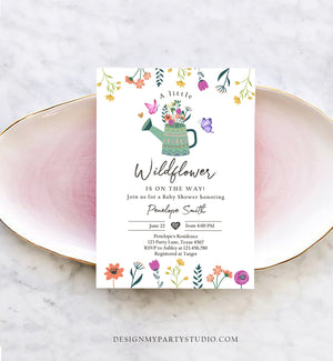 Editable Wildflower Baby Shower Invitation Boho Floral Spring Wildflowers Shower Butterfly Bohemian Download Corjl Template Printable 0396
