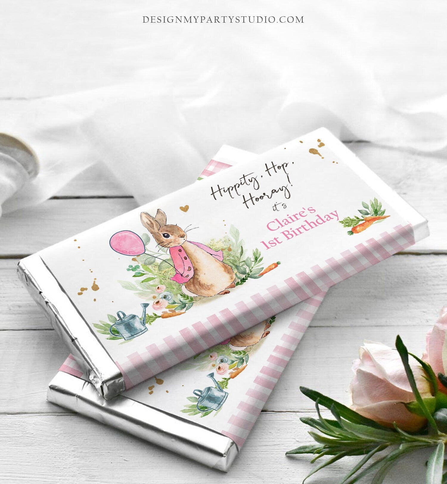 Editable Flopsy Bunny Chocolate Bar Labels Candy Bar Wrapper Peter Rab ...