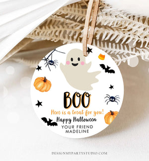 Editable Halloween Favor Tags Boo Gift Tags Costume Party Trick Or Treat Sticker Birthday Party Download Printable Template Corjl 0418 0261