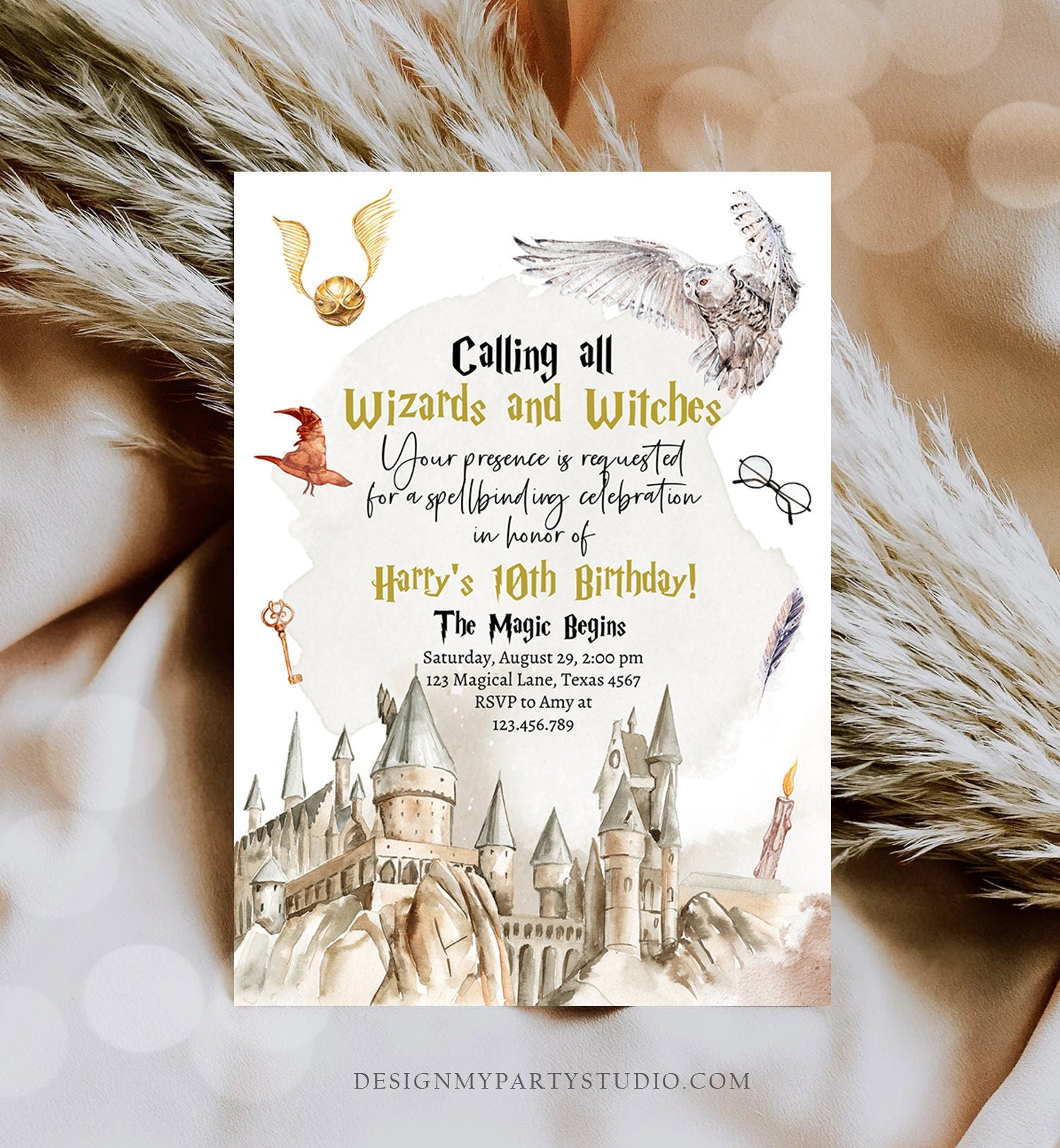 Witches & Wizards Printable Invitation 