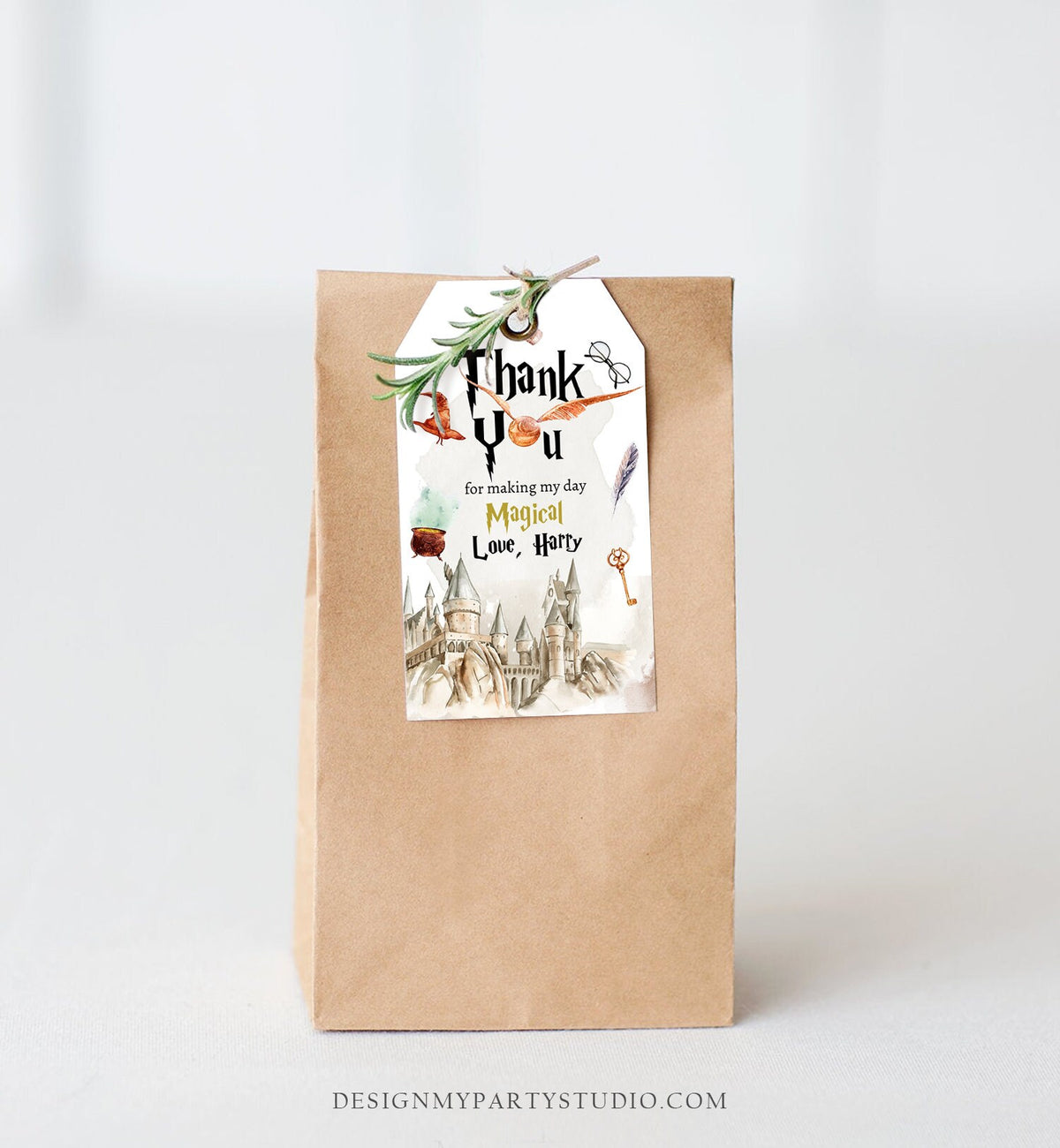 Editable Wizard Favor Tags Wizard Thank You Tag Wizard Birthday Gift Tag Wizard Baby Shower Wizardry Magical Digital Corjl Template 0440