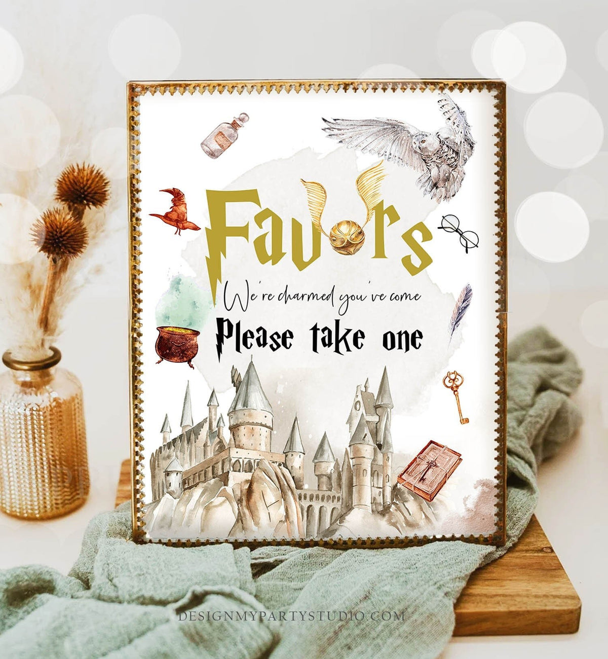 Wizard Party Favors Sign Wizard Birthday Sign Thank You Party Sign Wizard Baby Shower We&#39;re Charmed You&#39;ve Come Download PRINTABLE 0440