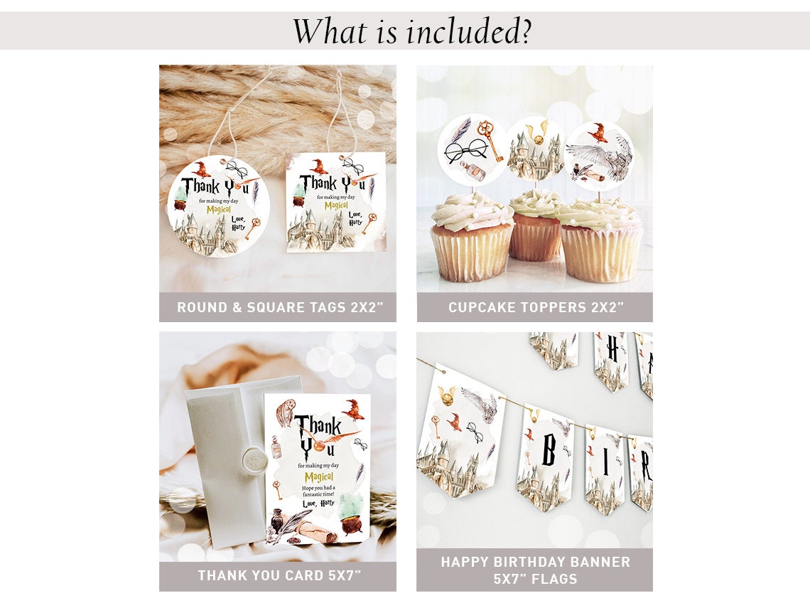 Wizard Birthday Invitation Bundle Wizard Party Pack The Chosen One Magical Celebration Magic Wizardry School Printable Corjl Template 0440