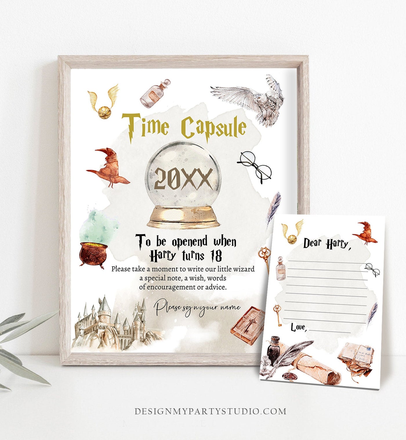 Editable Wizard Time Capsule First Birthday Party Wizard Birthday Magi ...