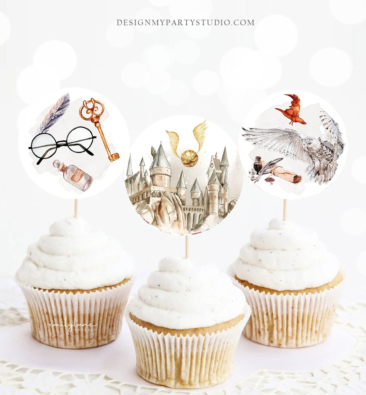 Wizard Cupcake Toppers Wizard Favor Tags Wizard Birthday Party Decor Gender Neutral Rustic Magic Baby Shower Download Digital PRINTABLE 0440