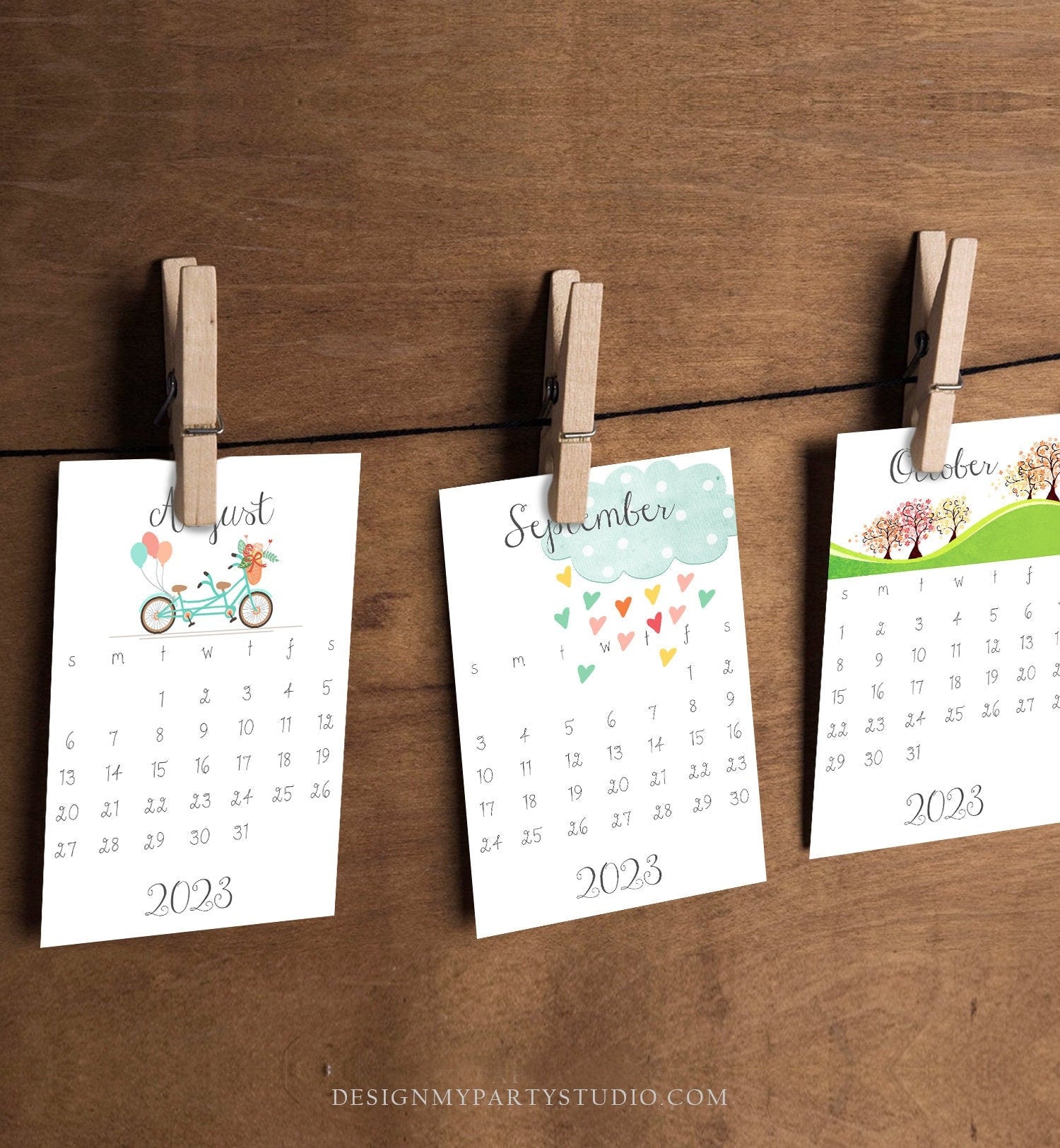 PRINTABLE 2023 Calendar Wall Calendar Desk Calendar Classroom School C - Design My Party Studio printable-2023-calendar-wall-calendar-desk-calendar-classroom-school-c-design-my-party-studio