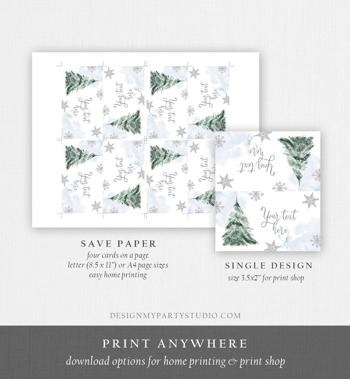 Editable Baby It&#39;s Cold Outside Tent Cards Winter Tree Labels Boy Birthday Baby Shower Place Cards Christmas Printable Template Corjl 0363