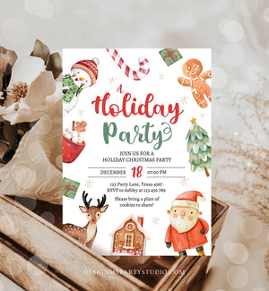 Editable Christmas Party Invitation Kids Christmas House Party Invite Holiday Party Birthday Xmas Corjl Template Download Printable 0445