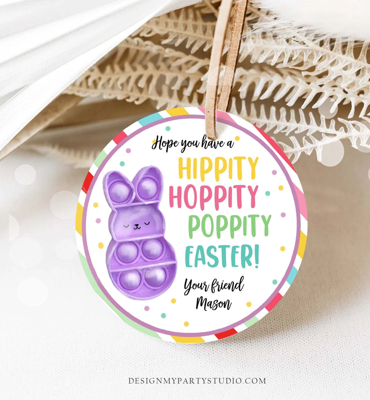 Editable Pop It Easter Gift Tags Easter Favor Tags Fidget Toy Easter Cards for Kids School Poppin&#39; Personalized Tag Digital PRINTABLE 0449