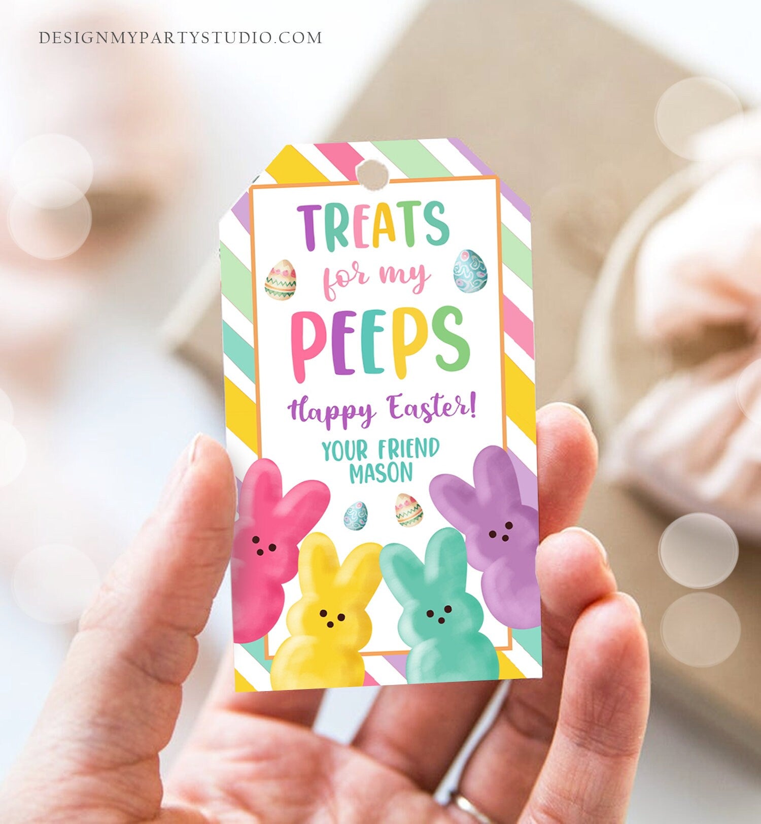 Editable Easter Treats For My Peeps Gift Tag Classroom Gift Easter Favor Tags Kids Peeps Easter Tags Easter Basket Digital PRINTABLE 0449