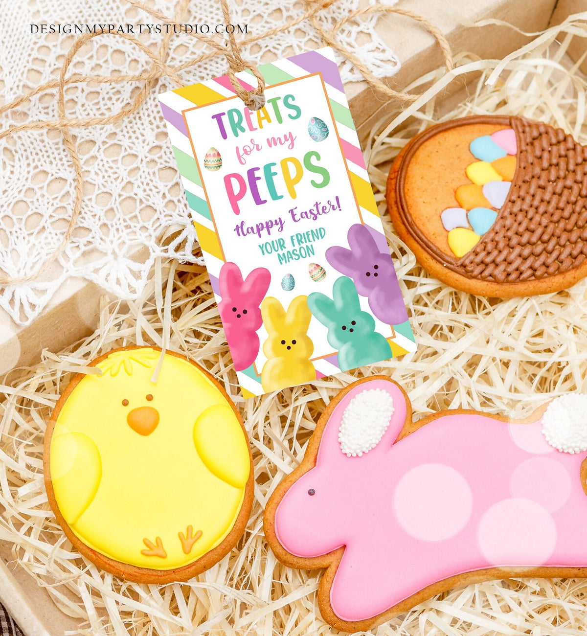 Editable Easter Treats For My Peeps Gift Tag Classroom Gift Easter Favor Tags Kids Peeps Easter Tags Easter Basket Digital PRINTABLE 0449