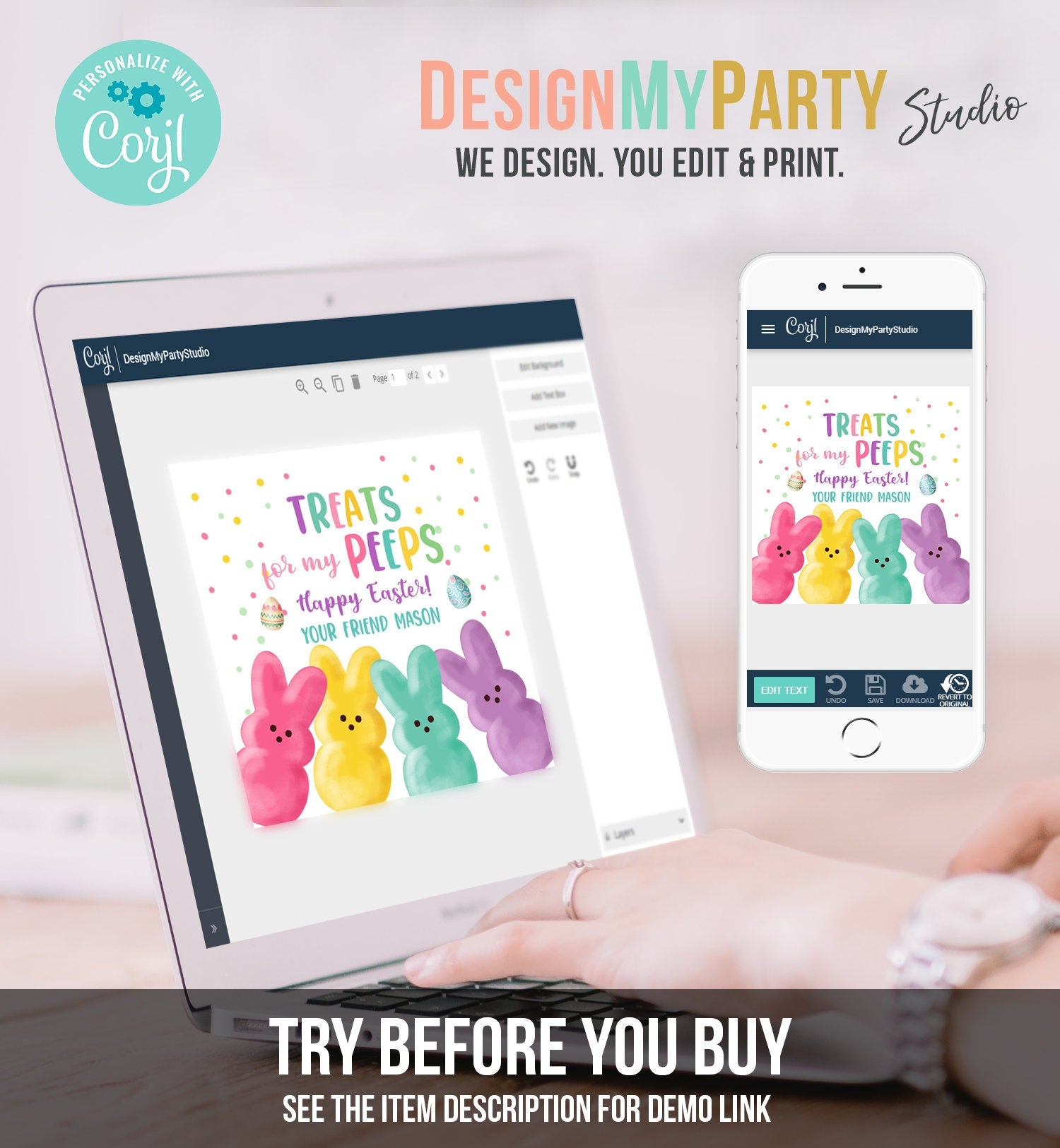Editable Easter Treats For My Peeps Gift Tag Classroom Gift Easter Favor Tags Kids Peeps Easter Tags Easter Basket Stickers PRINTABLE 0449