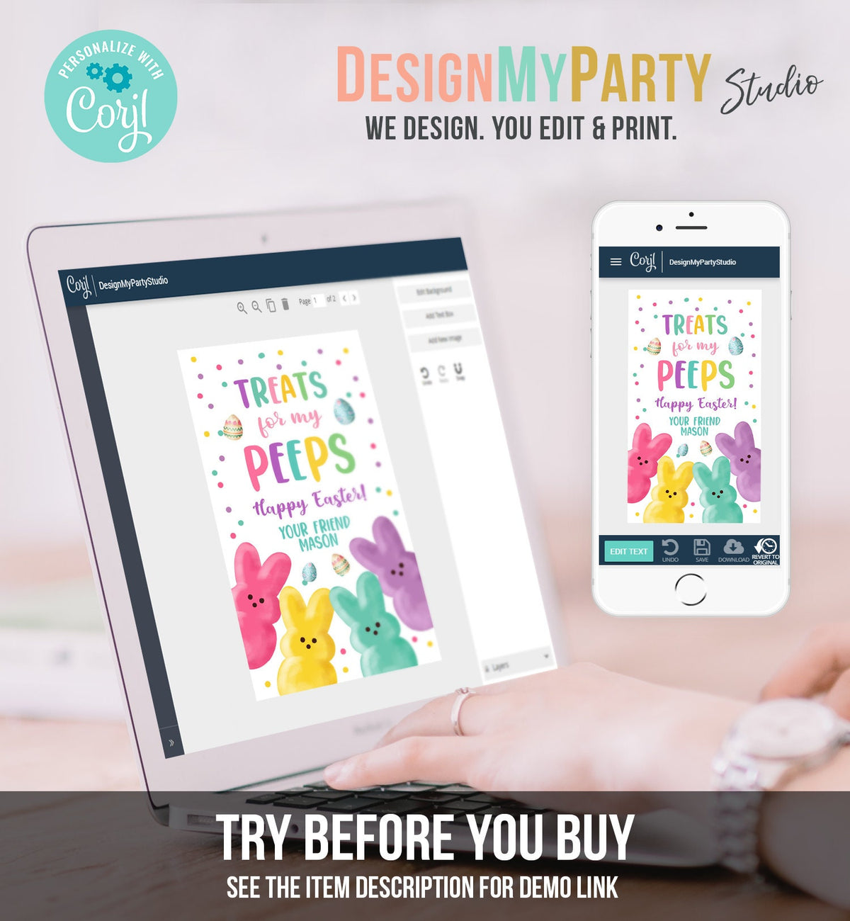 Editable Easter Treats For My Peeps Gift Tag Classroom Gift Easter Favor Tags Kids Peeps Easter Tags Easter Basket Digital PRINTABLE 0449