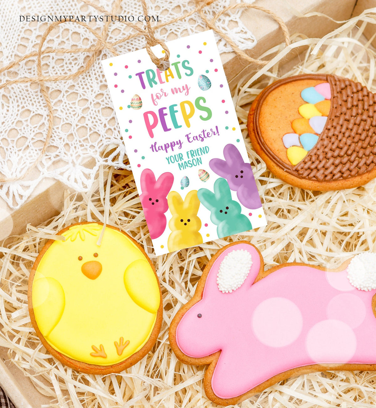 Editable Easter Treats For My Peeps Gift Tag Classroom Gift Easter Favor Tags Kids Peeps Easter Tags Easter Basket Digital PRINTABLE 0449